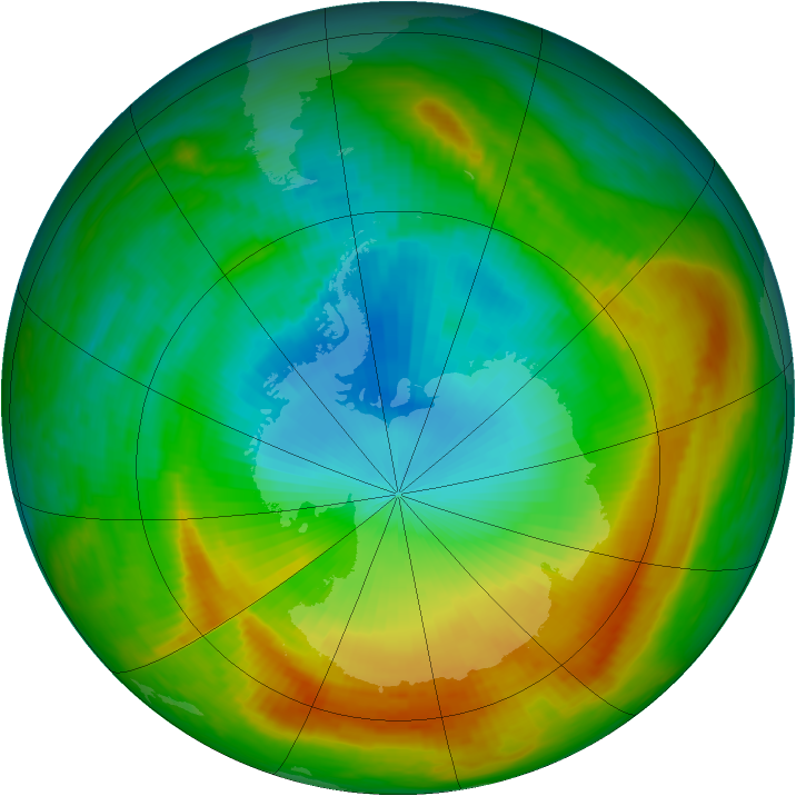 Antarctic ozone map for 12 November 1980